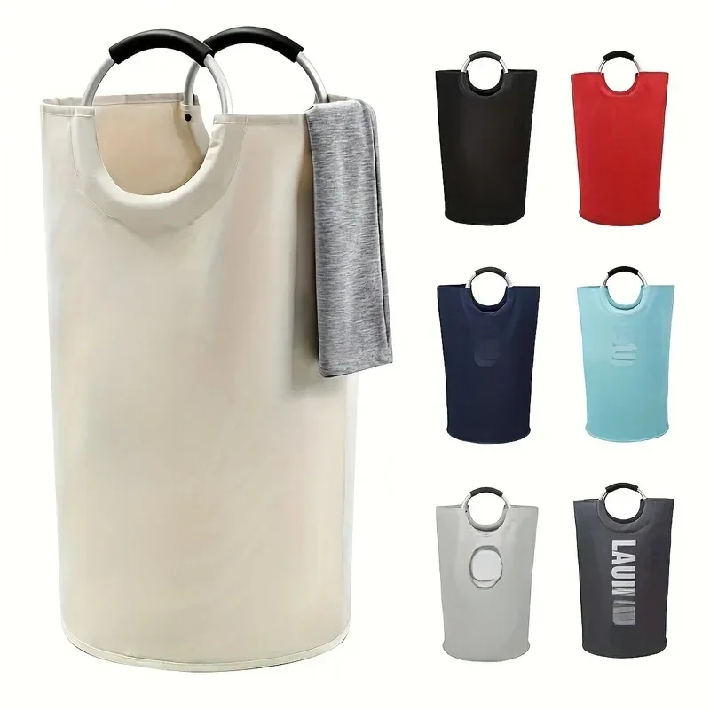 Panier à linge imperméable extra-large avec poignée rembourrée – Rangement pliable et polyvalent pour salle de bain, buanderie, balcon