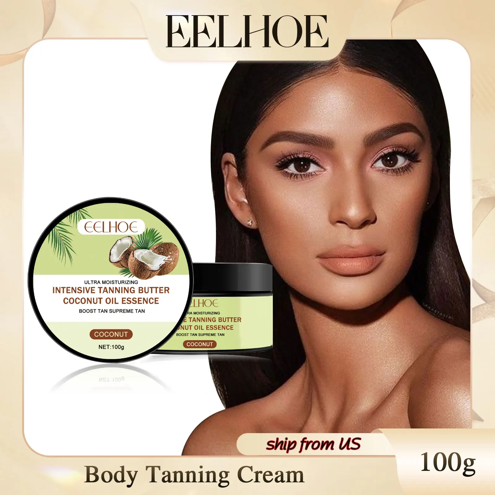 EELHOE Body Tanning Cream Summer Outdoor Solarium Self Tanning Even Skin Tone Body Lotion for Long Lasting Bronzing Skin Achieve