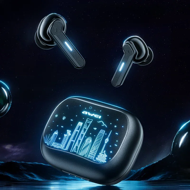 Awei-T53 TWS Fones De Ouvido Bluetooth, Auscultadores Sem Fio De Jogos, Chamada De Redução De Ruído