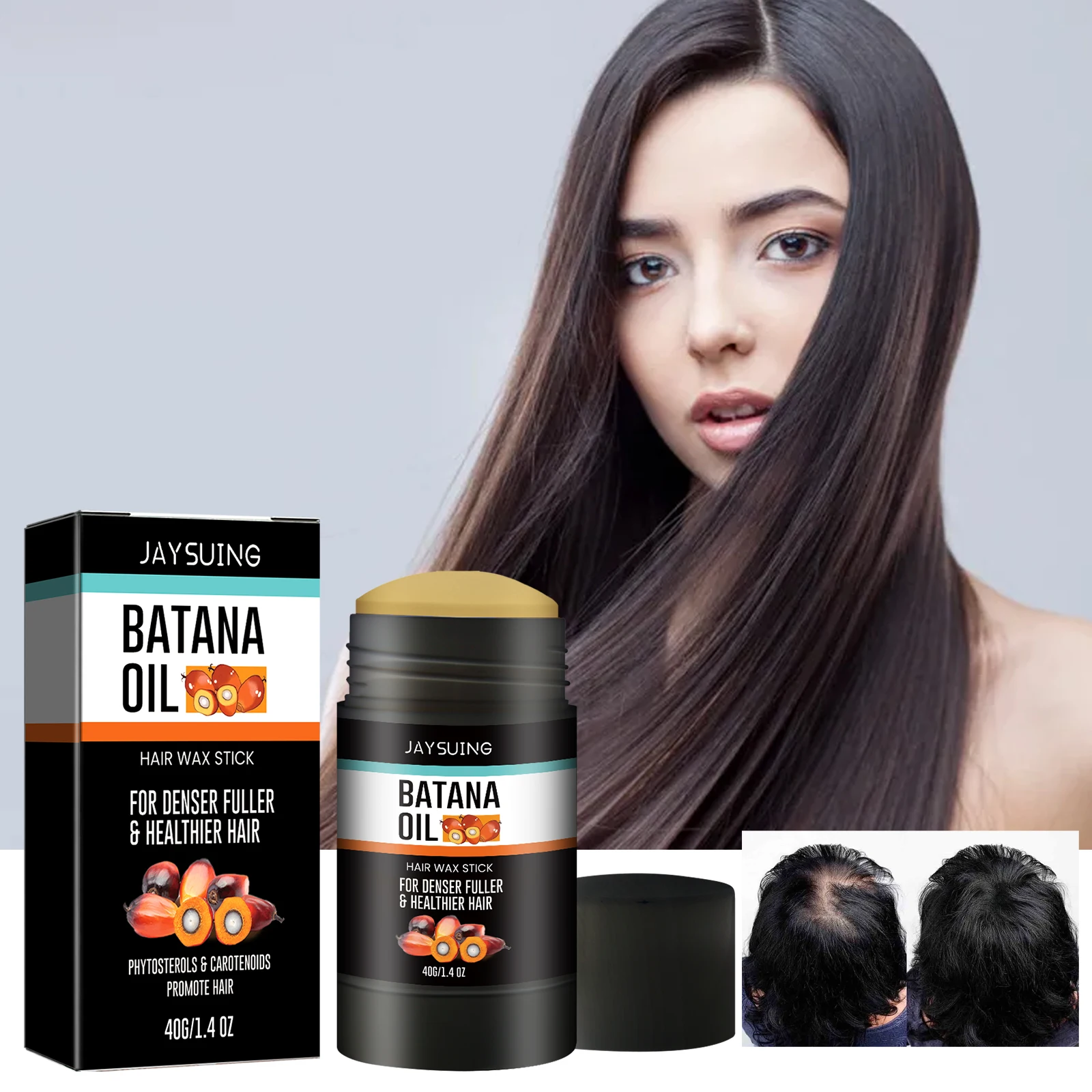 

40g Jaysuing Batana Wax Stick Manage Broken Hair Enhance Styling Hair Fixed Hair Long Lasting Fluffiness Non Oily Nourish Gel
