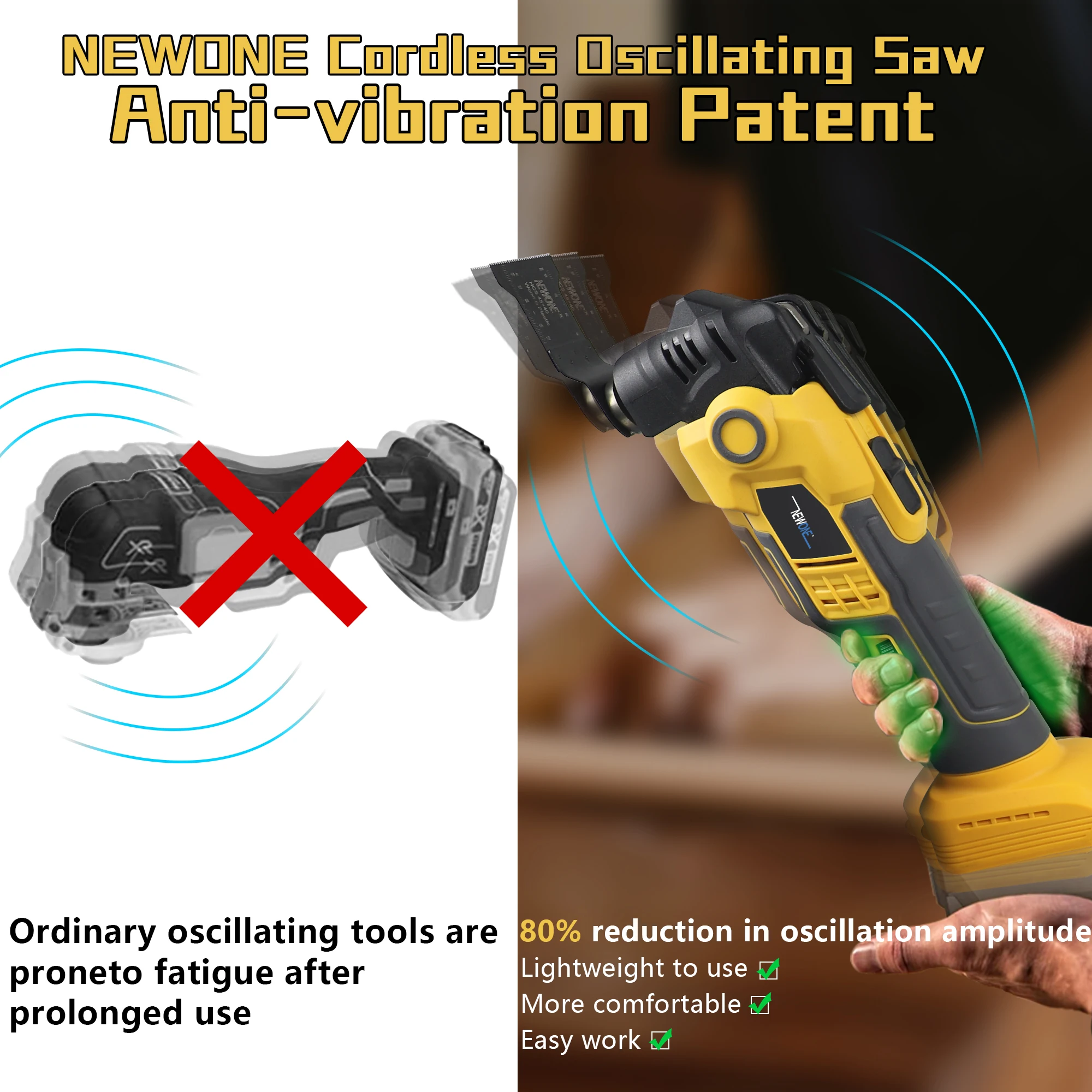 أداة تتأرجح سريعة الإصدار مقاومة للصدمات باللون الأصفر بقدرة 500 وات مناسبة للنشر والتلميع والزجاج المعدني الخشبي #6