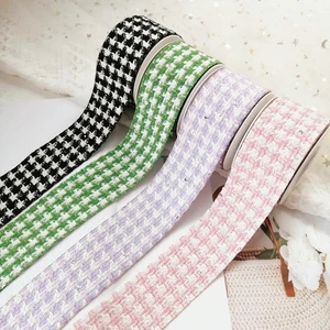 Baumwollwäsche bestickte Tweed -Netzband mit Pailletten handgefertigte Haarschnitte Banane Bananenclip Erwachsener Materialkunsthandwerk für Erwachsene 12 Hauptverkauf Tweed Tape - №6