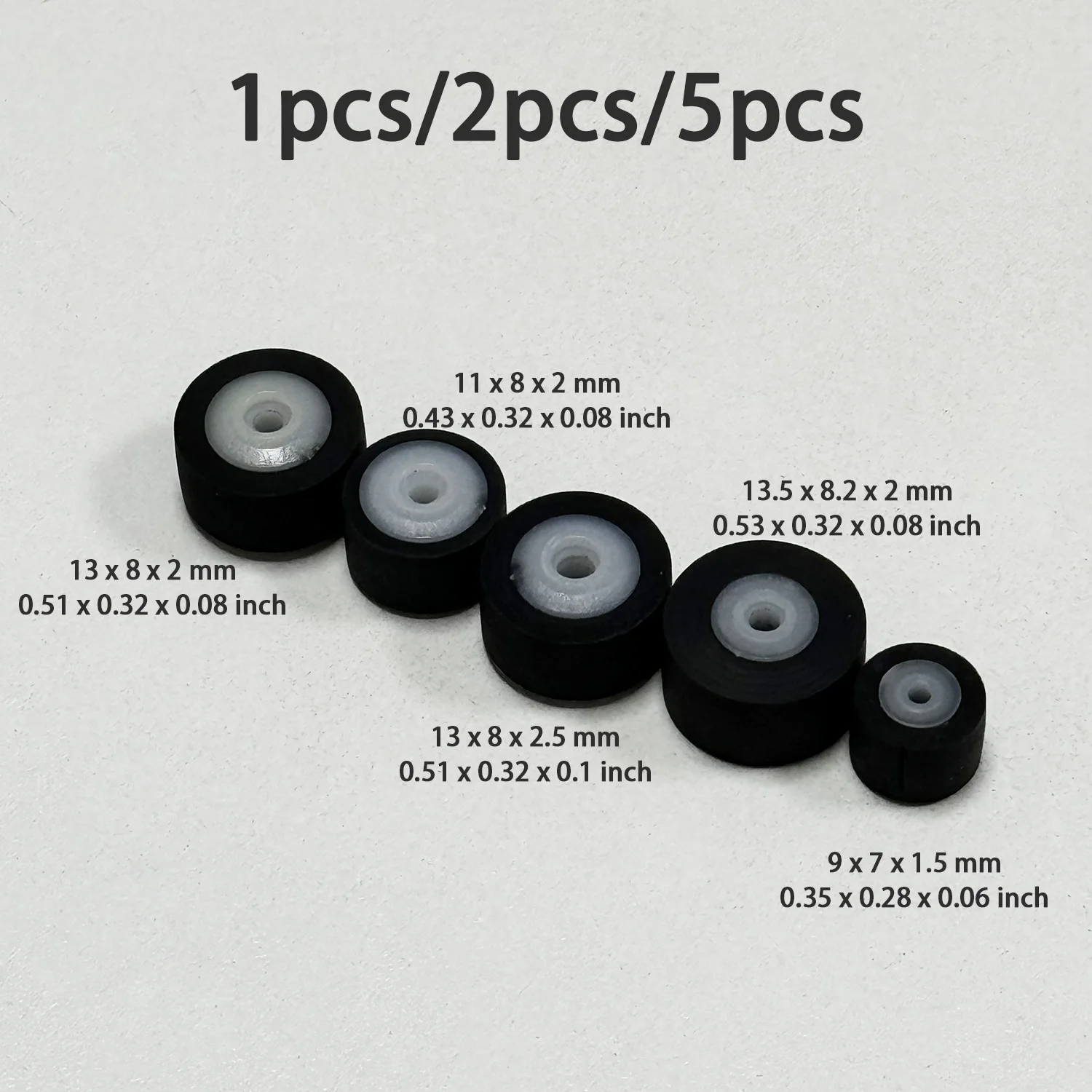 Pinch Roller Tire 13 x 8 x 2mm 11 x 8 x 2mm 13 x 8 x 2.5mm 13.5 x 8.2 x 2mm 9 x 7 x 1.5mm Radio Roller Belt Pulley Plastic Shaft