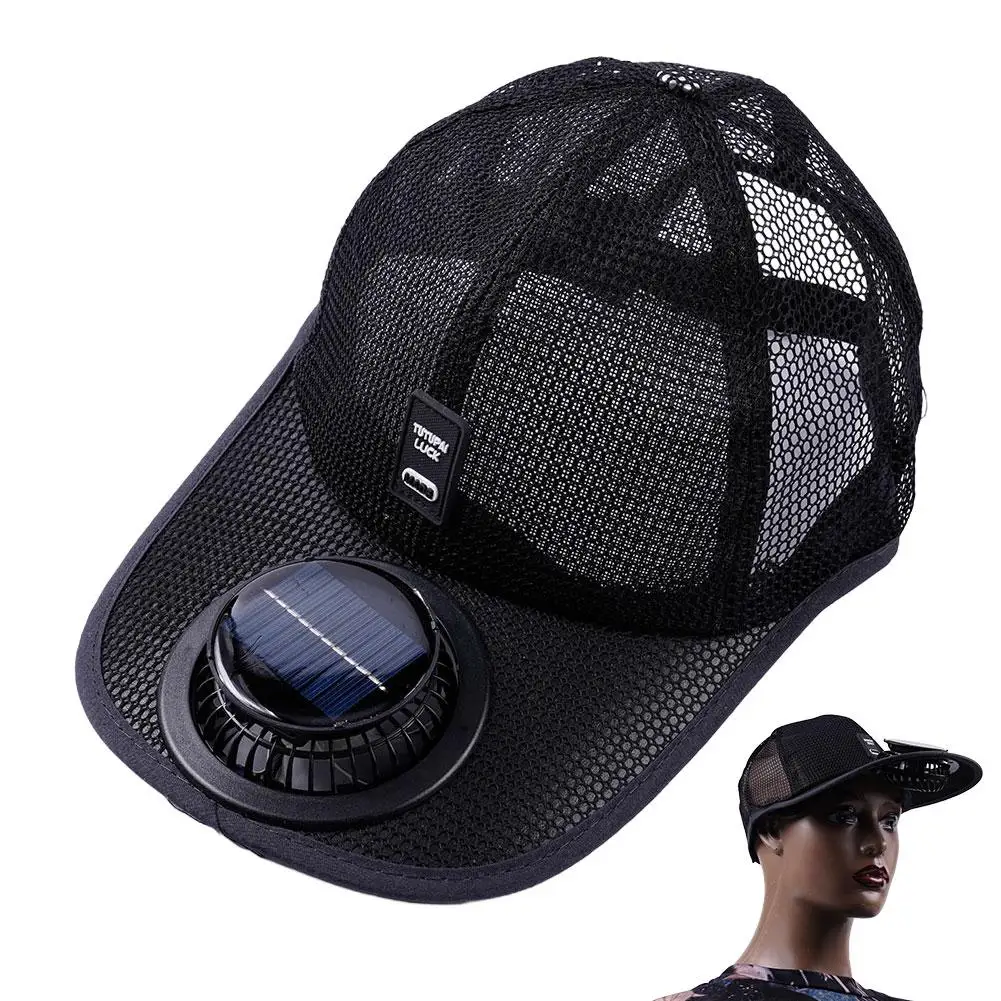 Atmungsaktiver Sonnenhut mit Solar-Ventilator, Sonnenschutz-Baseballkappe mit Solar-Ventilator, USB-Ladeventilator, Outdoor-Sonnenhüte, Sonnenschutz-Kappen – Detail 2