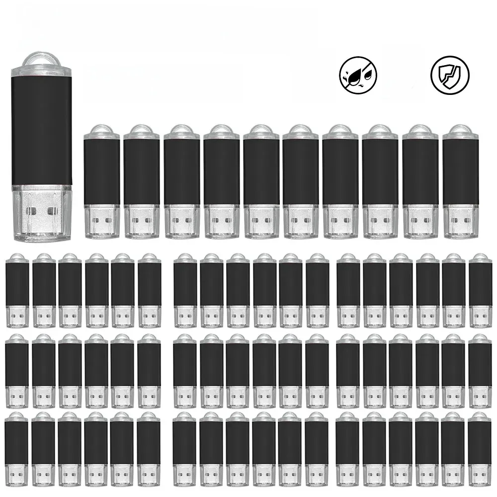 100 Pack USB Flash Drive Gratis Logo 128GB 64GB 32GB 16GB 8GB 4GB Waterdichte Pen Drive Memory Stick 2.0 Schijf Kleurrijke Pendrive - afbeelding 2