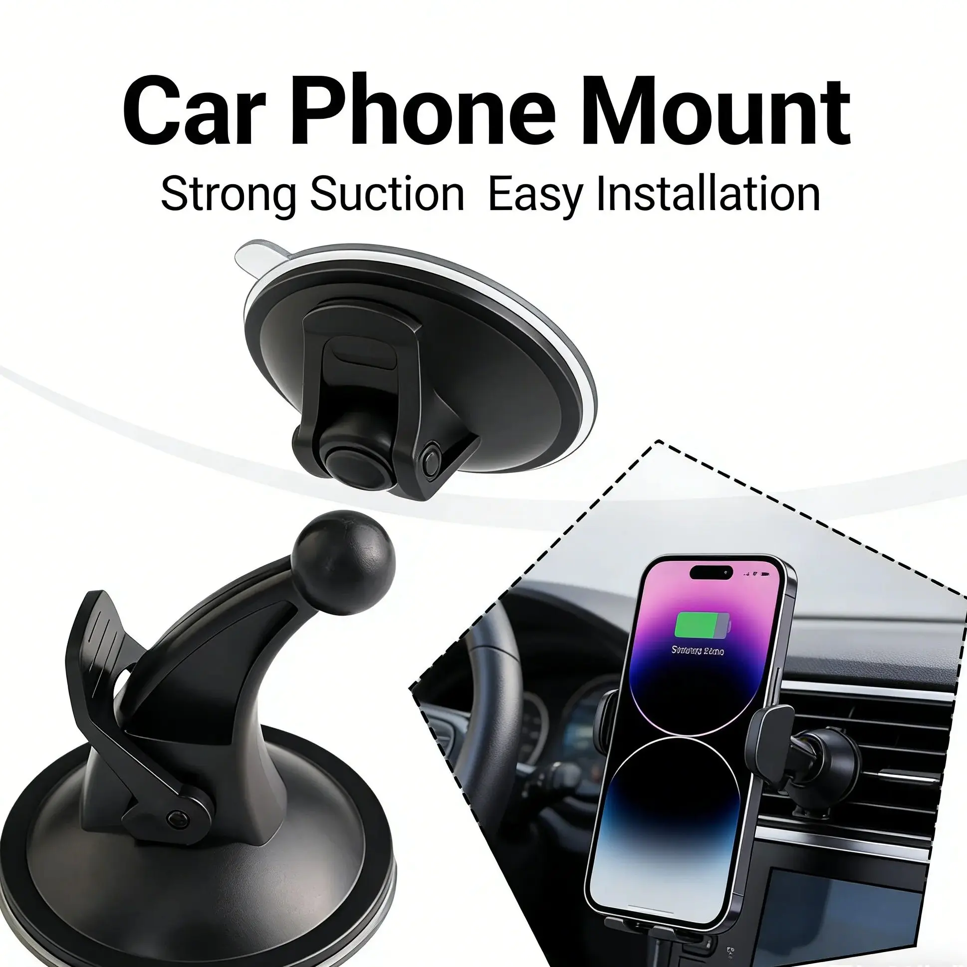 For Garmin GPS Mount Suction Cup Dashboard & Windshield Mount For Car Swivel Ball Mounting Pattern With Strong Suction Cup