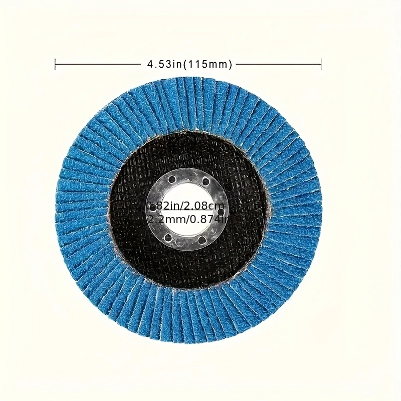 Disque de meule avec support en Fiber de carbure de silicium, 5 pièces, grain 40/60/80/120 "(145mm), dérouillage des métaux à haute efficacité