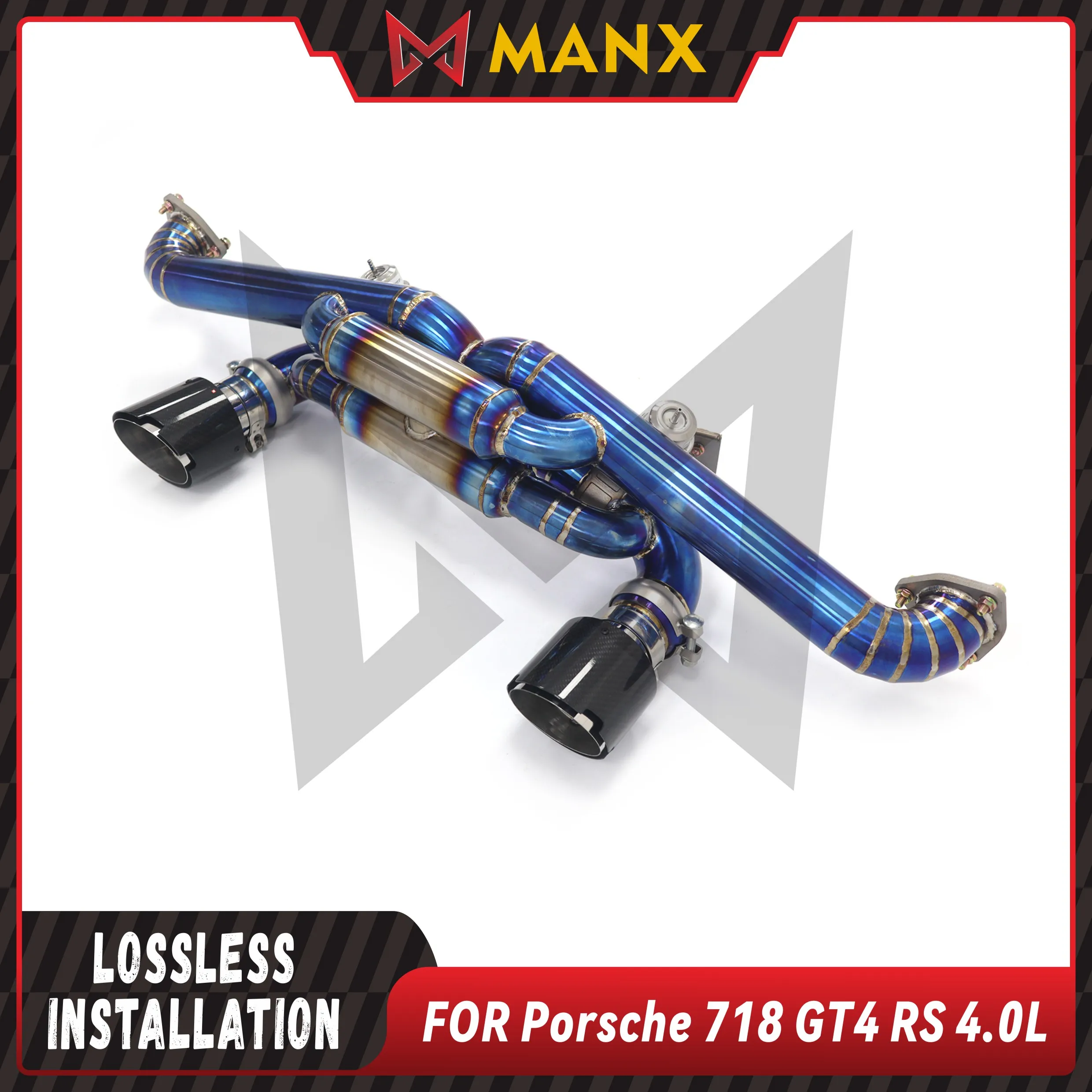 

Suitable for Porsche 718 GT4 RS 4.0L Ti alloy bluing Catback Performance exhaust system Muffler With Valve