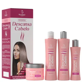Kit Capilar Descansa Cabelo Anti Frizz Hidratação Redução de Volume da Bio Instinto
