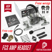 2024 New AMP Headset Full Digital Dual DPS Tactical FMA Headset Communication Noise Reduction w/ V60 PTT Combo Tactical Headset