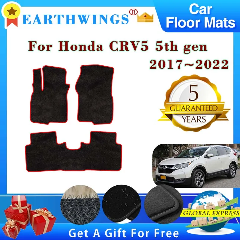 

Car Floor Mats For Honda CR-V 5 5th Gen CRV 2017~2022 Carpets Footpads Anti-slip Cape Rugs Cover Foot Pads Interior Accessories