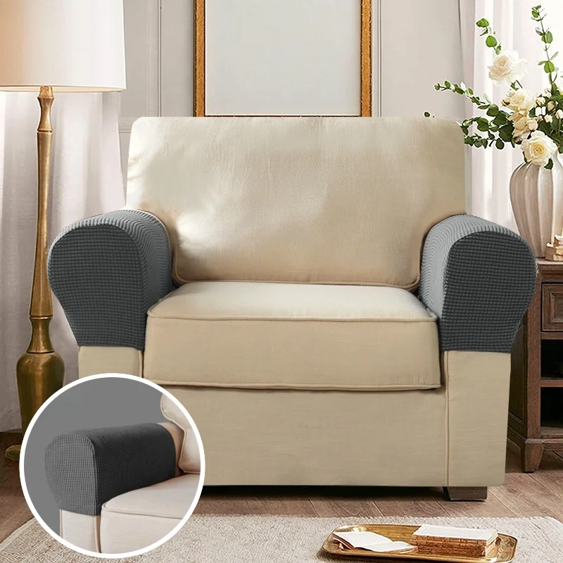 2 Stück luxuriöse Sofa-Armlehnenbezüge, weicher und dicker Stuhl-Armschutz, universelle Passform, elastische Armlehnenbezüge