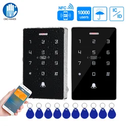 IP68 Outdoor Waterproof Access Controller RFID Keypad NFC Touch Password Lock System 125KHz 13.56MHz Dual Frequency Card Reader