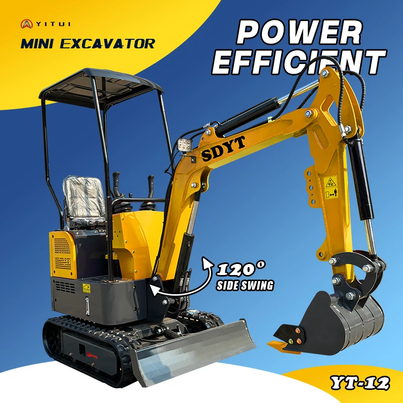 Piccolo escavatore da 1,2 tonnellate dopo la garanzia di vendita Supporto per piccolo escavatore domestico multifunzione personalizzato