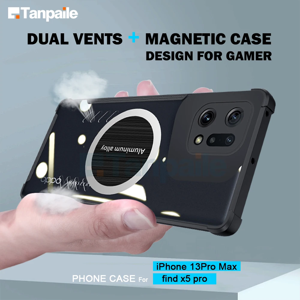 Tanpaile Cooling Breathable Phone Case For OPPO Find X5 Reno 8 7 pro plus Shockproof Magnetic Magsafe Heat Dissipation Cover