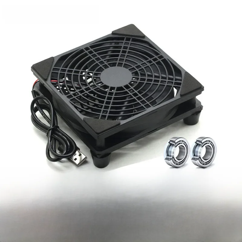 Wentylator routera USB 5V TV Box Cooler 80mm 92mm 120mm 240mm PC DIY Cooler W/Screws Protective net Silent Desktop Fan — zdjęcie produktu 7