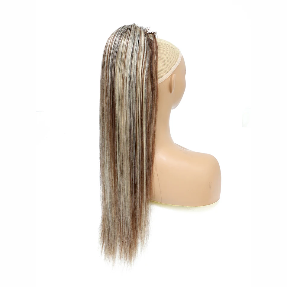 Straight Drawstring Ponytail Human Hair Extensions 100% Remy Hair Extension Clip Ins For Women