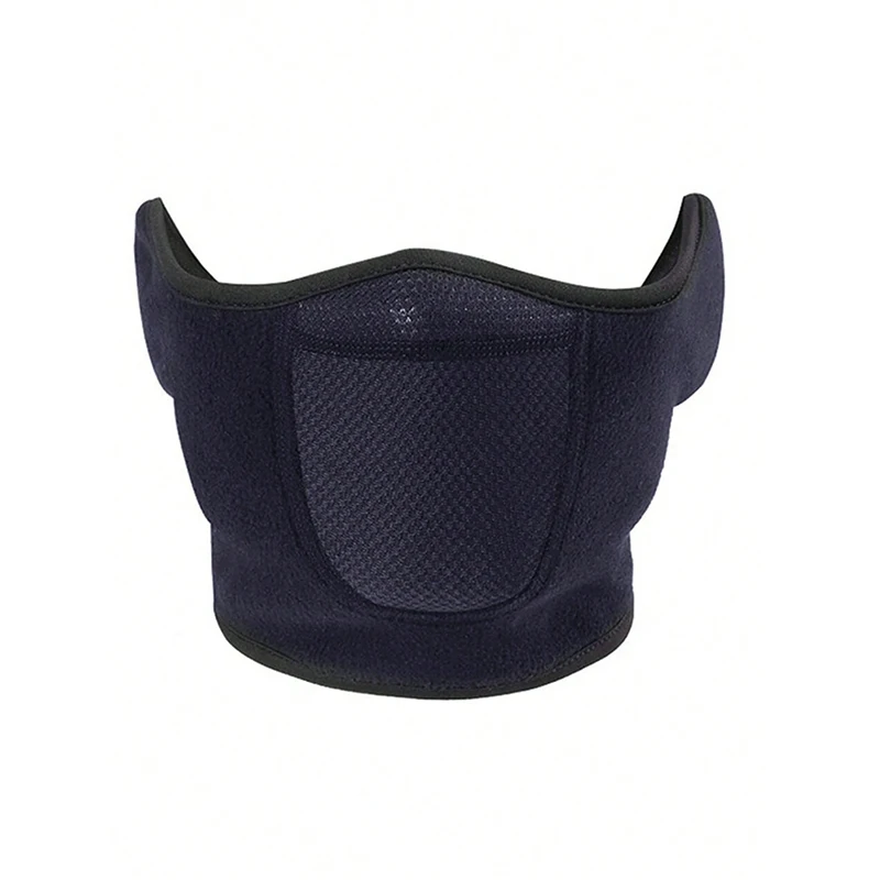 قناع نصف وجه شتوي دافئ للجنسين من الصوف القطبي المقاوم للرياح وحماية الأذن ومسامي للجري في الهواء الطلق وركوب الدراجات