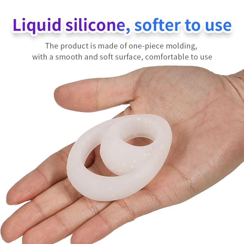Double Hole Ring Silicone Cock Penis Rings Testis Restraint Erection Lasting Time Delay Ejaculation Ball Stretcher Male Sex Toys - view 4