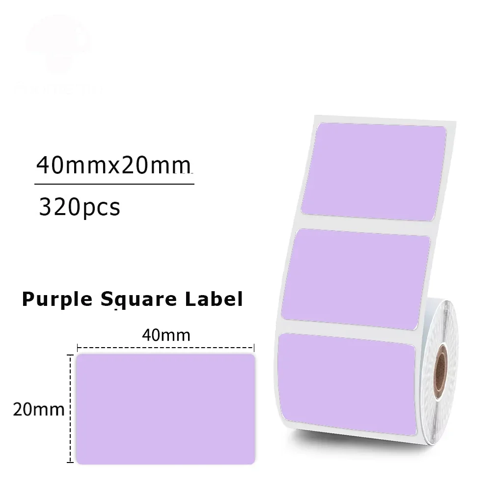 40x20MM Kompatibel mit Phomemo M110 M220 M200 Selbstklebendes Farblaser-Thermopapier, E210 P50 Detong P1 HPRT T20 MAKER
