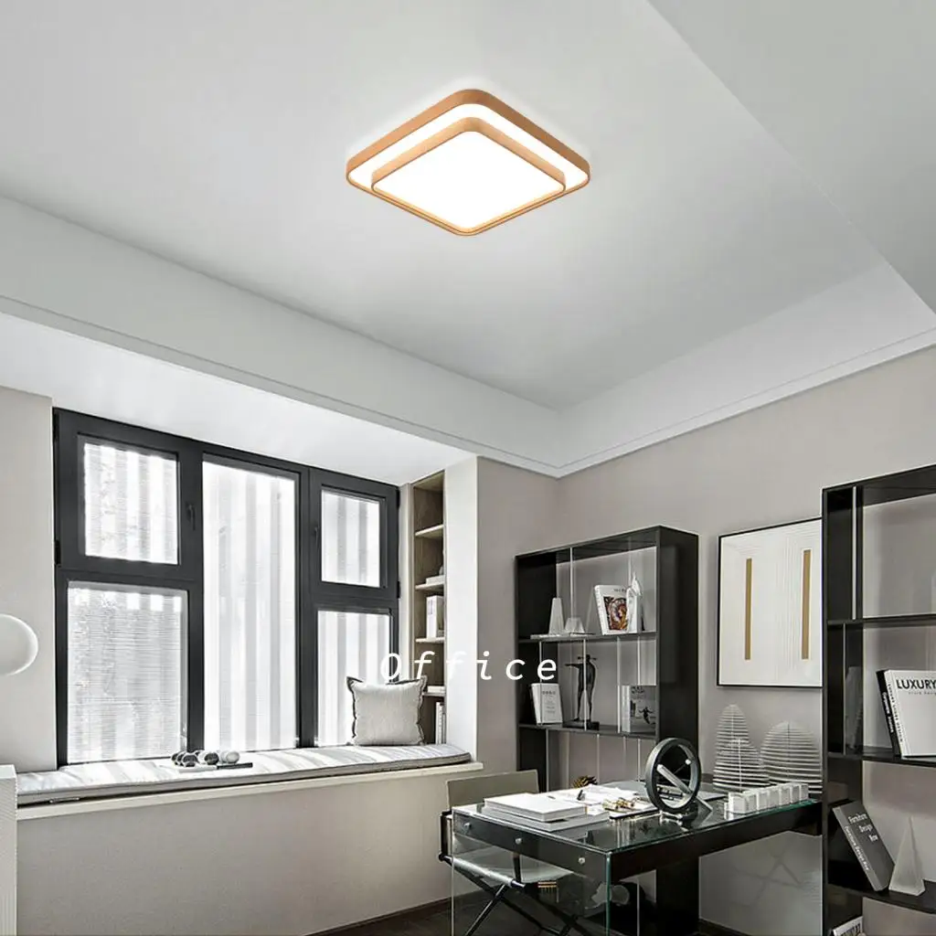 

Ультратонкий светодиодный потолочный светильник, скандинавские квадратные потолочные светильники под дерево для гостиной, светодиодные светильники для комнаты, спальни ﻿