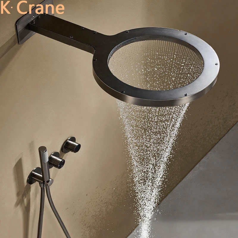 Cachoeira Chuva Shower Set, parede escondida Mount, pulverizador redondo, precipitação SPA, Modern Luxury Bath Faucet, Hotel Homestay