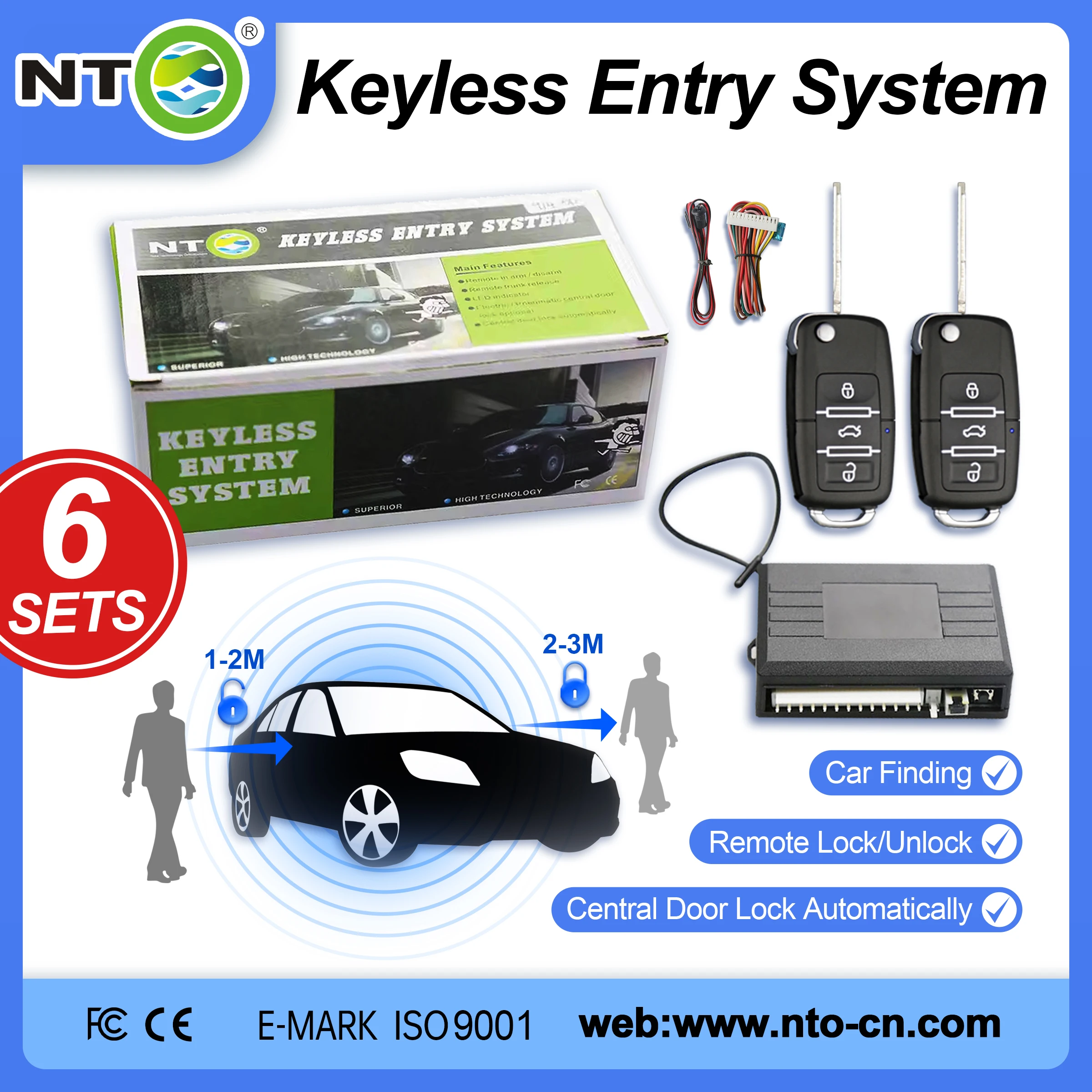 

6 SETS NTO Hot Sale 1 Way Octopus Car Alarm System 12V Universal Auto Arm Anti-Hijacking Keyless Entry System