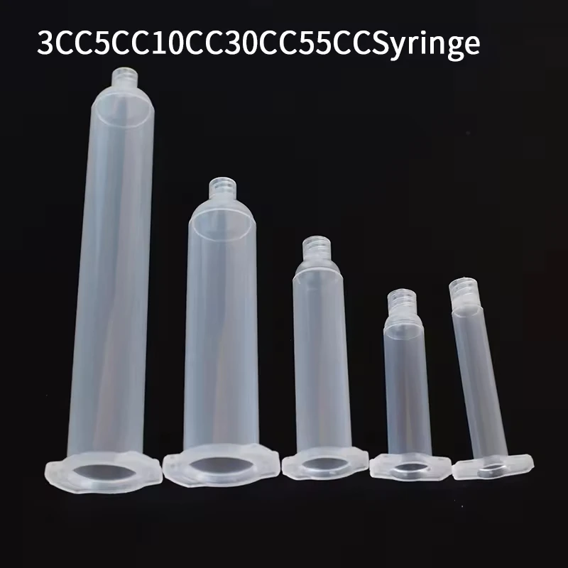 10pcs/20pcs  3cc 5cc 10cc 30cc 55cc Plastic EFD Style Dispensing Barrels Adhesive Glue Syringe Cartridge
