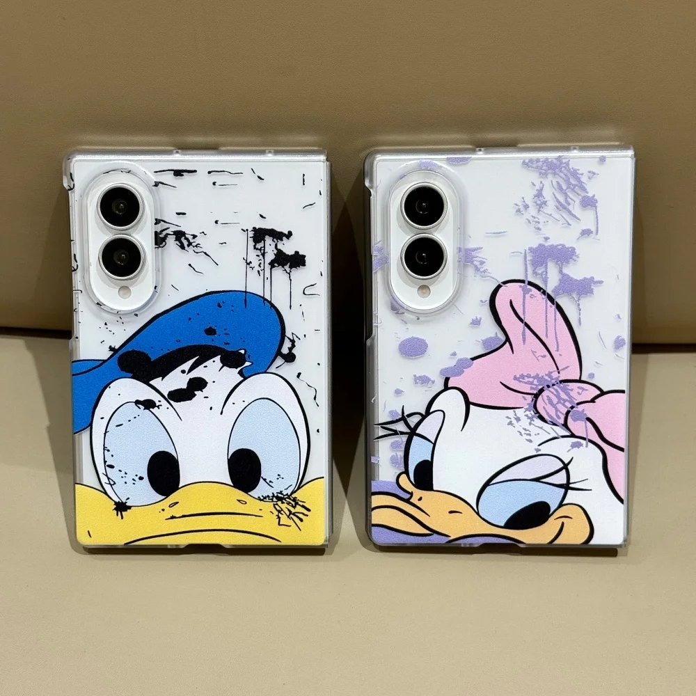 New Cute Cartoon Graffiti Mickey Phone Case For Samsung Galaxy Z Fold 8 Ultra Z Fold 8 Z Fold7 Kawaii Anti‑Fall Cover With Charm
