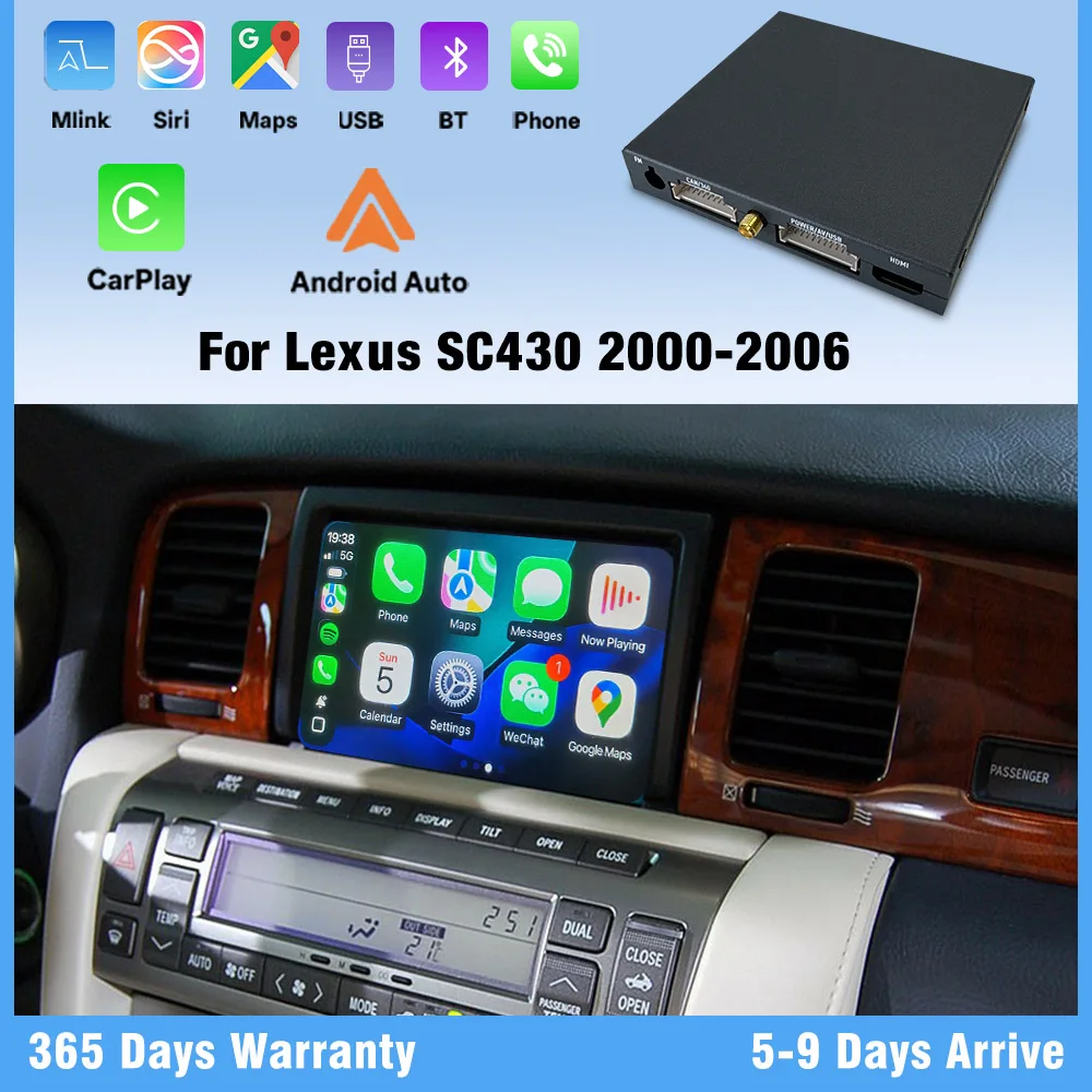 Wireless CarPlay For Lexus SC430 2000-2006 Android Auto AirPlay GPS Navi Multimedia Mirrorring AirPlay Camera DSP Apple Car Play