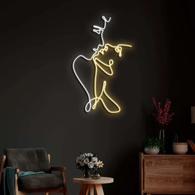 Art Led Neon Sign Romantic Moment Custom Neon Sign Bedroom Wall Decoration Neon Bedroom Sign Led Neon Wall Decor Couple Sign