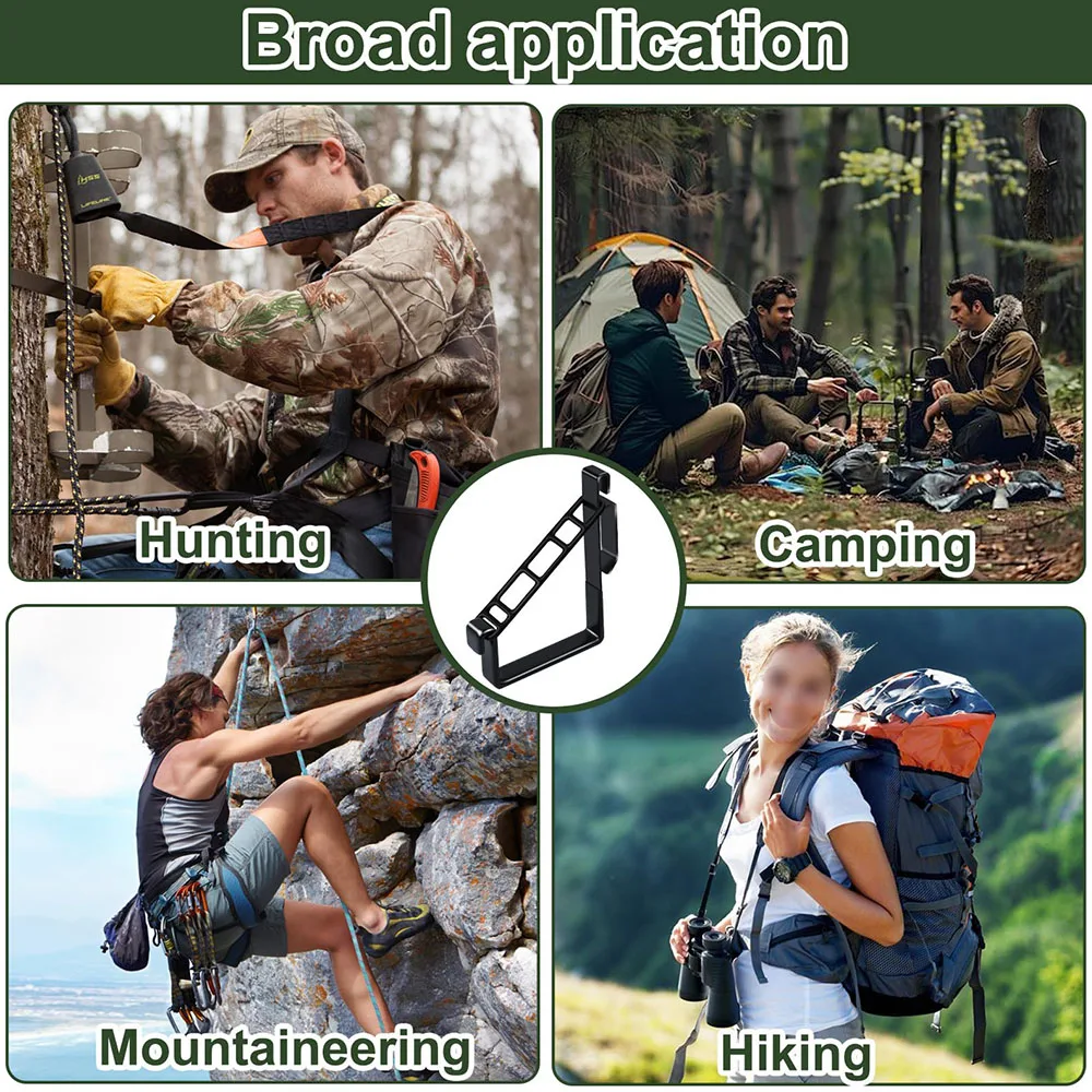 

2 Pack Heavy Duty Metal Molle Hooks Black Tactical Molle Clip Treestand Bow Holder Gun Rest Hunting Accessories for Backpack