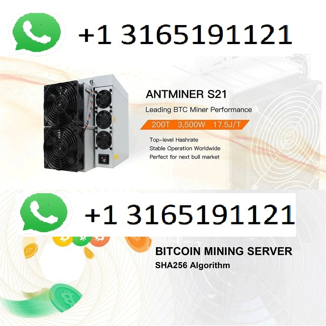 

S. READY TO SHIP BUY 3 GET 1 FREE Bitmain Antminer S21 200T 3500W Bitcoin ASIC Miner ready to ship