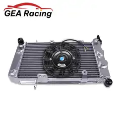 Aluminum Radiator + Fan for ATV Suzuki LTZ400 LTZ400Z & Kawasaki KFX400 & Arctic Cat DVX400 2003-2008 LTZ/KFX/DVX 400