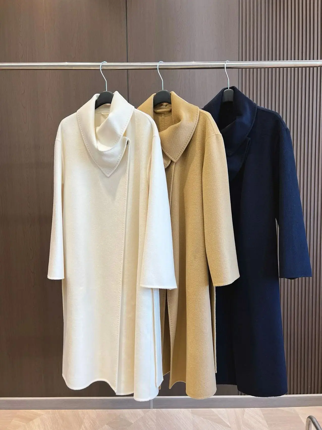 

Роскошное элегантное женское однотонное осеннее шерстяное кашемировое пальто