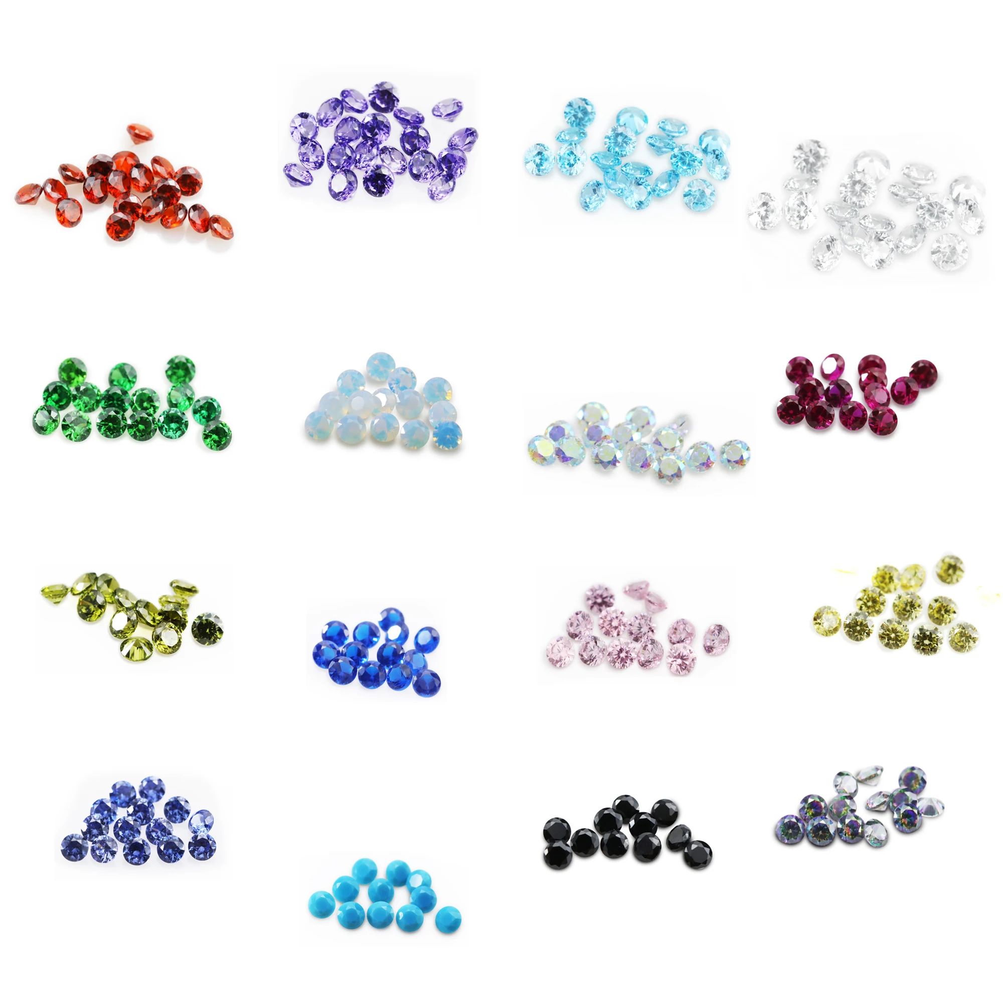 

5PCS Imitation Birthstone Round Faceted Color Cubic Zirconia CZ Stone DIY Loose Stone Supplies 4110183