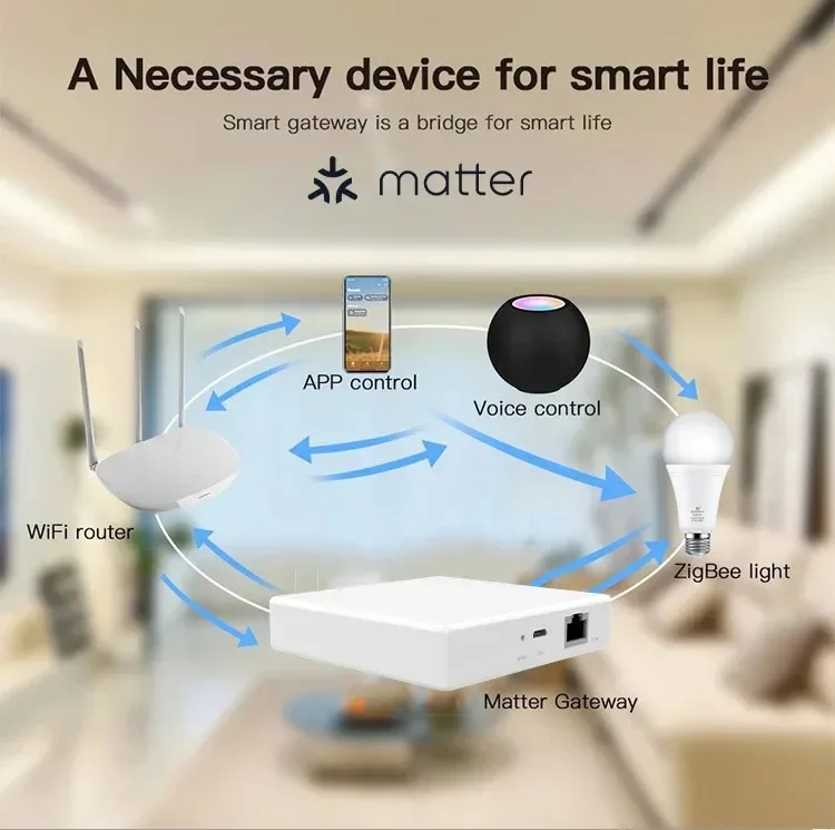 Matter ZigBee Gateway Hub Smart Home Ewelink Bridge Siri Homekit Smart Things Remote Control Alexa Google Home Voice Control