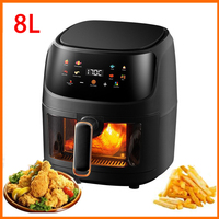 1400W 8L Air Fryer Without Oil Household Programmable Smart LED Touch AirFryer Thermal Cycle Oven Cooker French Fries Chicken