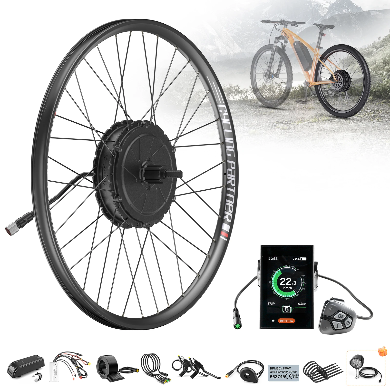 [EU Direct] BAFANG 500W 750W 48V Radnabenmotor, Heck- und Frontantrieb, 8fun eBike Kit, Elektrofahrrad-Umrüstsatz, 26 Zoll, 20/27,5/28/29/700C, Scheibenbremse / V-Bremse, eBike-Motorsatz, 8Fun G020