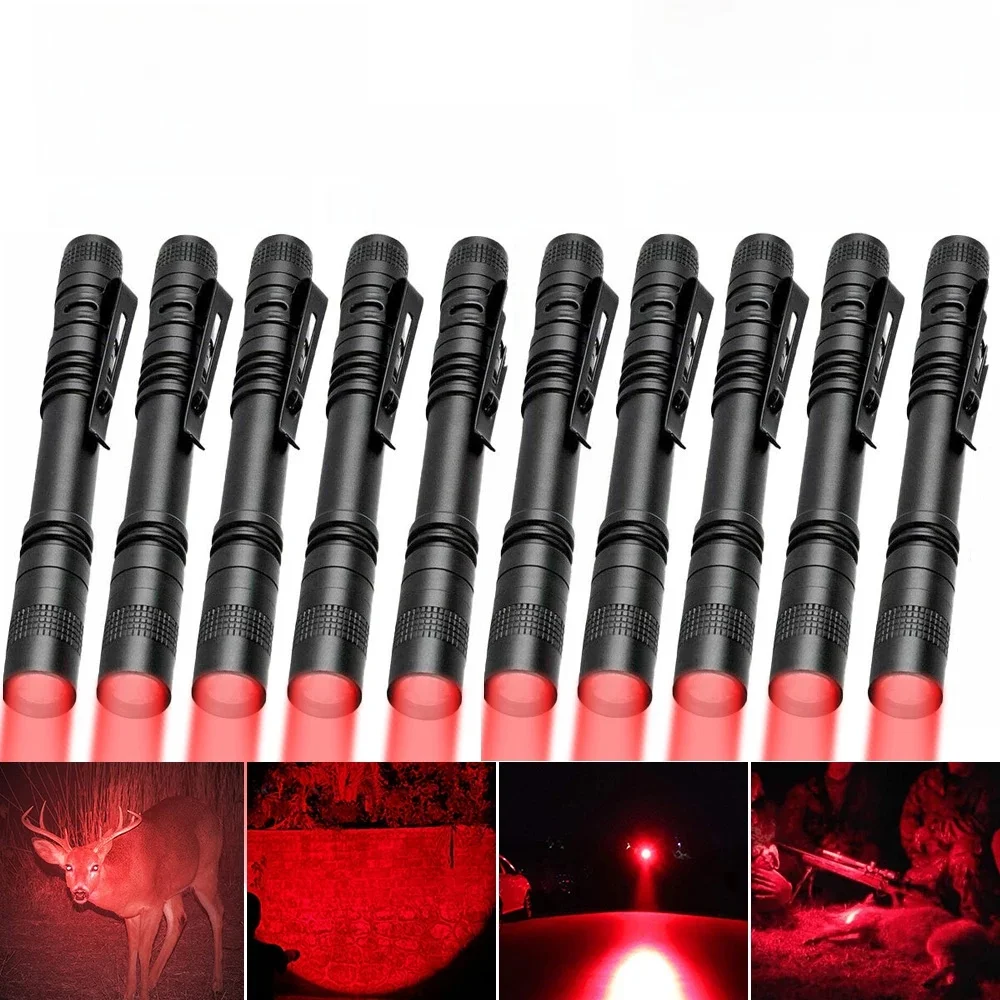 Mini przenośna latarka LED Pen Light Red Light Pocket 1 Mode Mini ręczna latarka Linterna Torch For Camping Outdoor Emergency — Zdjęcie 2 z 2