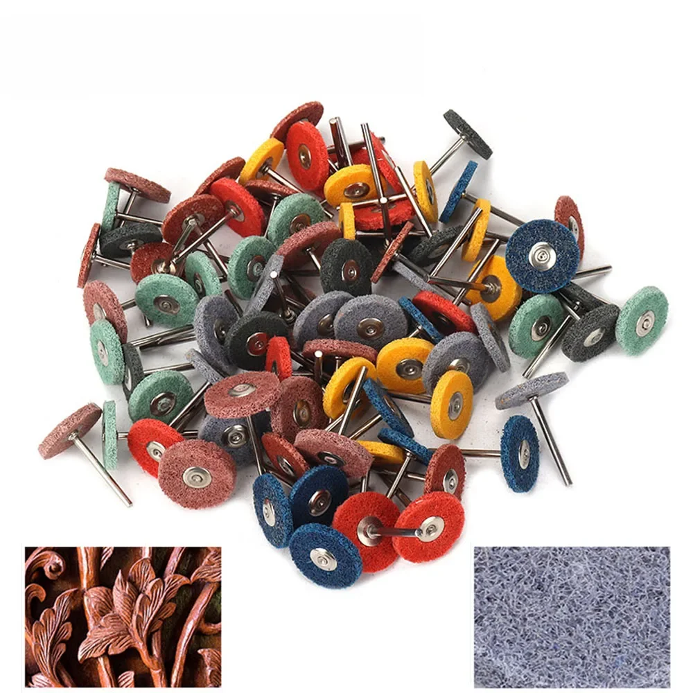 Tête de ponçage en fibre de nylon, grain 180-1500, avec tige de 3 mm, mini-brosse abrasive pour ponçage, polissage et lustrage