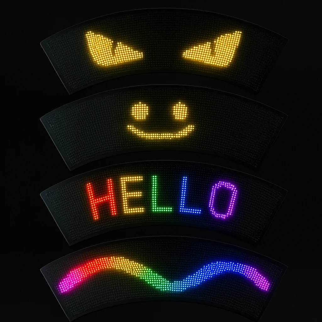 

XENTH Flexible Led Matrix Panel Curved Programmable LED Sign with Bluetooth and Remote Control for Christmas and Halloween Gift