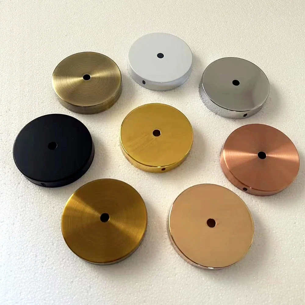 Noir blanc argent Bronze or plaque de plafond applique murale montage bricolage luminaire Base de lampe Vintage suspension 8/10 cm Base de disque