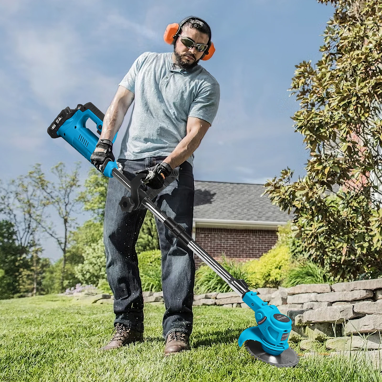 600 W Akku-Rasentrimmer für Makita 18 V, elektrischer Rasenmäher und verstellbarer Schneider für Rasen- und Gartenpflege – Detail 5
