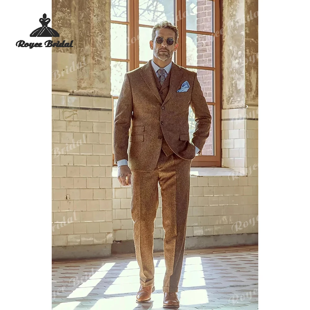Notched Lapel Three Piece Single Breasted Wedding Men's Suits 2026  Casual Prom Business Suits costume homme mariage