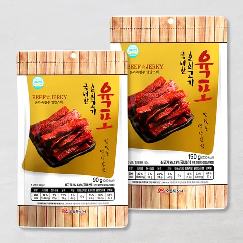 오동통 육포 순쇠고기 90g 150g 국내산 아이 간식 맥주 안주 오징어