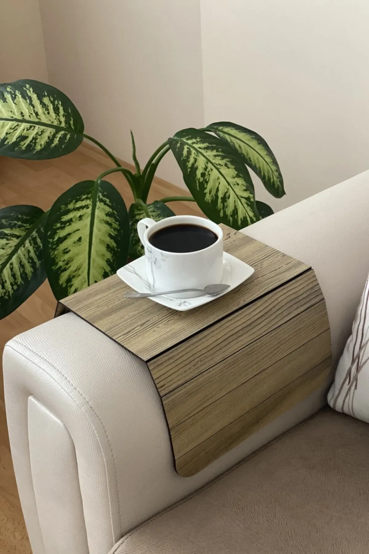 Sofa Tray Seat Edge Wooden Foldable Side Table Placemat Sofa Edge Portable 25x45 cm. Coffee tables for living room Bedside table