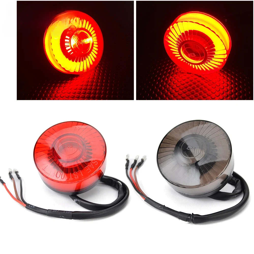 Uniwersalne tylne światło hamowania LED 12V Tylne światło stopu do Honda Cafe Racer Chopper Bobber ATV UTV Okrągłe wysokie niskie czerwone światło tylne — zdjęcie 2