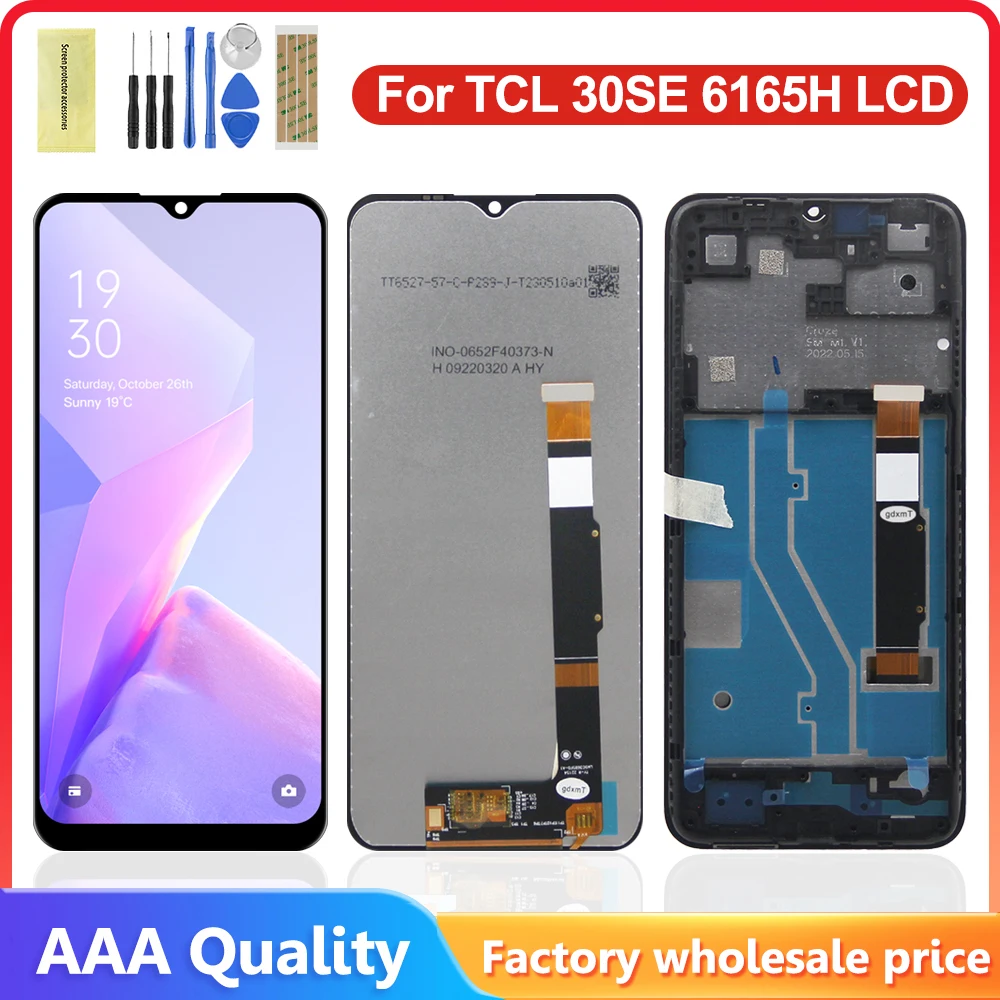6.52 ''für tcl 30 se lcd 6165h 6165a a1 Touchscreen-Digitalis ierer für tcl 30se Display mit Rahmen