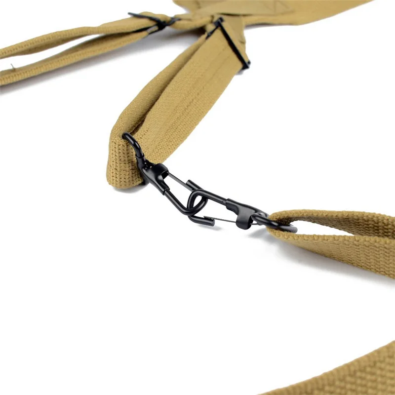 WWII WW2 Khaki Men Shoulder Belt Adjustable Chest Back Man Straps High Quality Durable Canvas Hunting Belts Training Outdoor